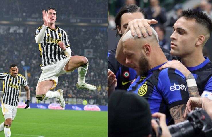 Esultanza dei giocatori di Juve e Inter