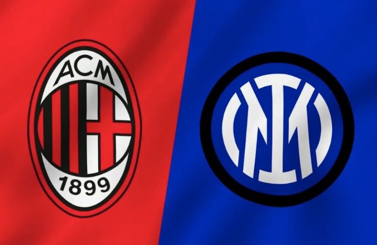 Gli stemmi di Inter e Milan