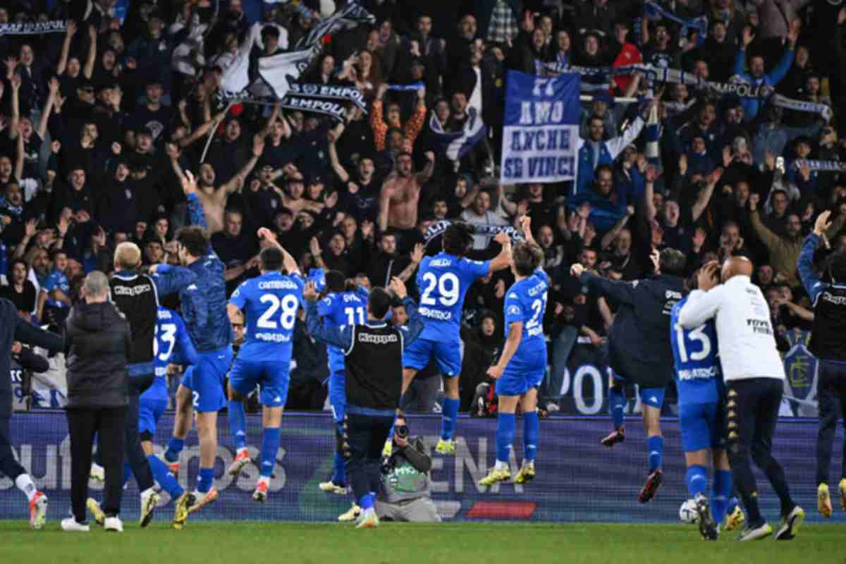 Tifoserie dell'Empoli festeggia la vittoria