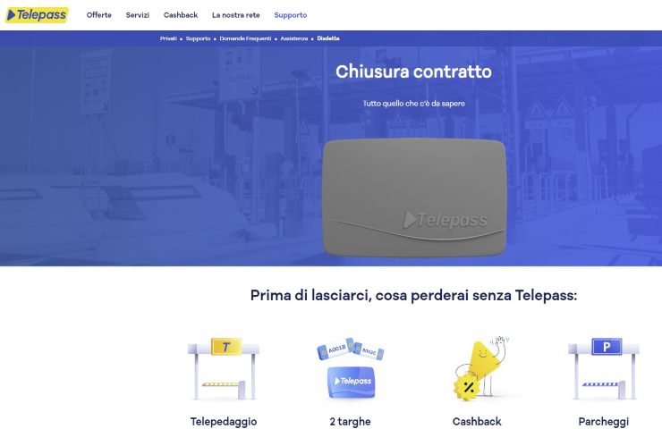 Telepass come fare chiusura contratto